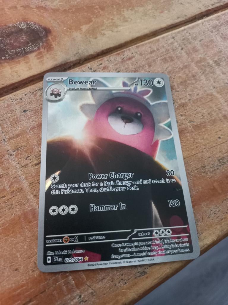 Bewear fullart pokemon kaart, Ophalen of Verzenden, Zo goed als nieuw, Losse kaart, Foil