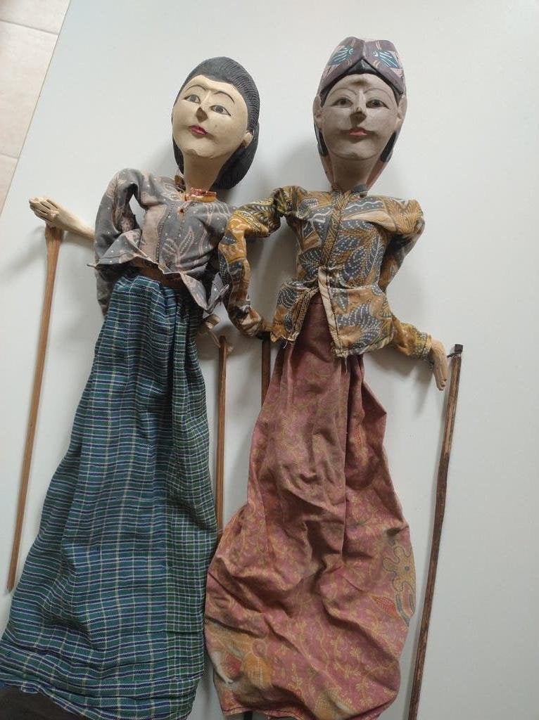 Prachtige vintage set Wayang Golek poppen, Ophalen of Verzenden