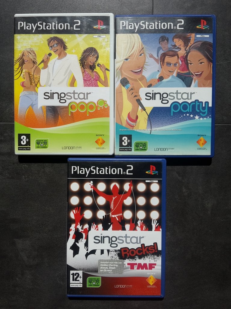 PS2 Set - Singstar Pop - Party - Rocks! TMF, Muziek, Ophalen of Verzenden, Zo goed als nieuw, 3 spelers of meer