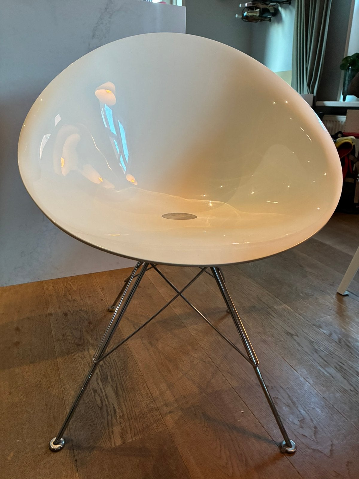 Kartell EroS Philippe Starck eiffel stoel, Ophalen, Kunststof, Wit, Zo goed als nieuw