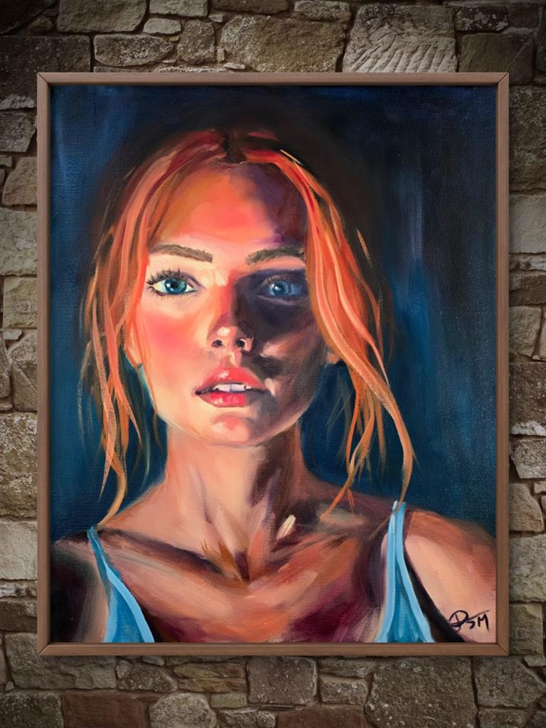 Olieverf schilderij "In Stillness I Am Brave " 40x50cm, Antiek en Kunst, Ophalen of Verzenden