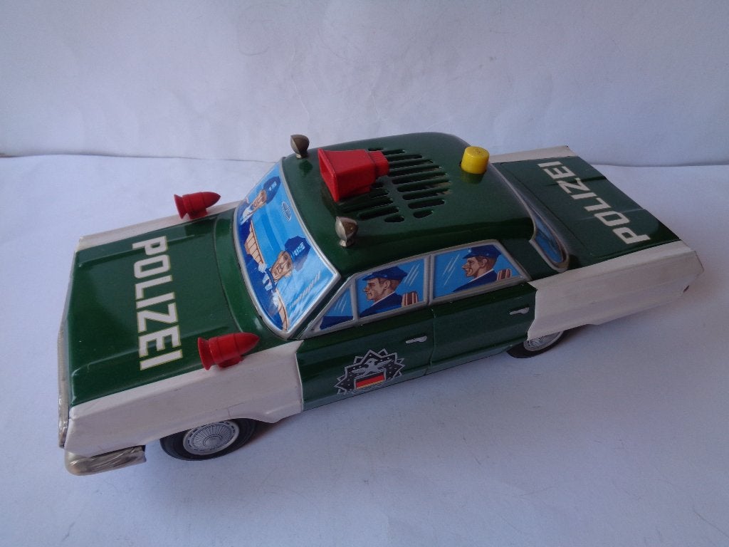 Oude blikken Yonezawa Chevrolet 4-door Polizei Car, Japan, Ophalen of Verzenden, Gebruikt