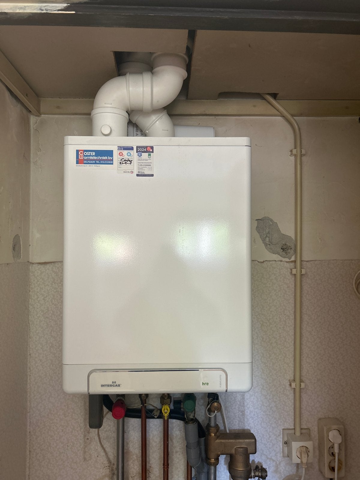 Goed werkende gas CV-ketel intergas 24/18A., Doe-het-zelf en Verbouw, Verwarming en Radiatoren, Ophalen, Gebruikt, Cv-ketel of Combi-ketel