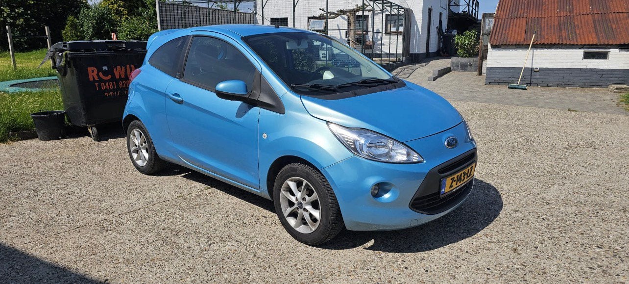 Ford Ka 1.2 51KW 2010 Blauw, Auto's, Voorwielaandrijving, 1242 cc, 4 cilinders, Handgeschakeld