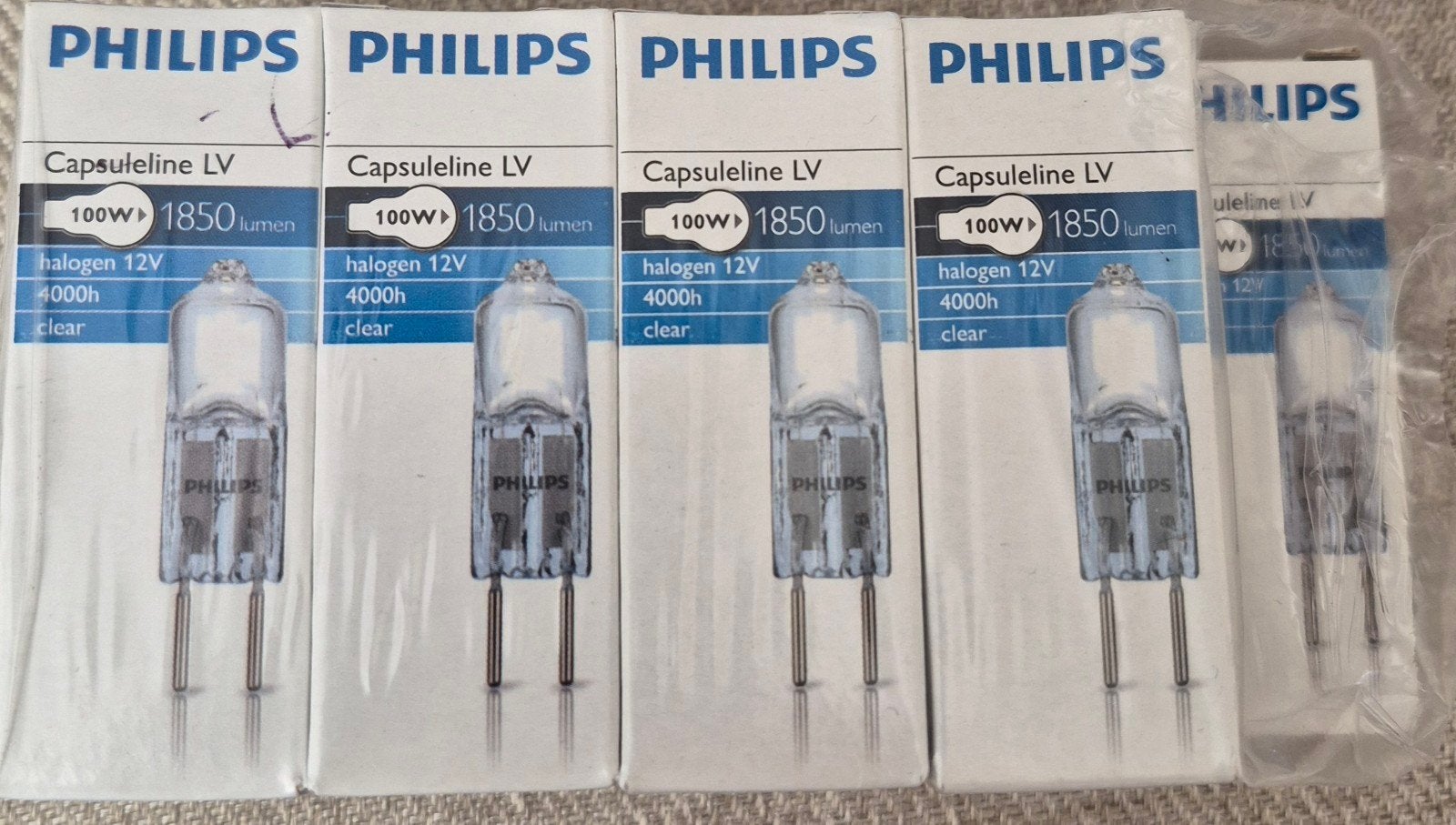 Nieuw in doos: 9x Philips Capsuleline LV Halogeenlampen 100W, Philips, 60 watt of meer, Nieuw, Ophalen of Verzenden