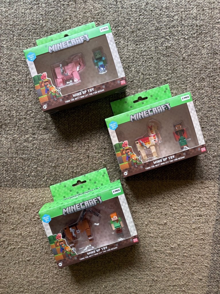 Minecraft Wind Up Toy Zombie & Pig Noor & Lama Alex & Horse, Ophalen of Verzenden, Nieuw