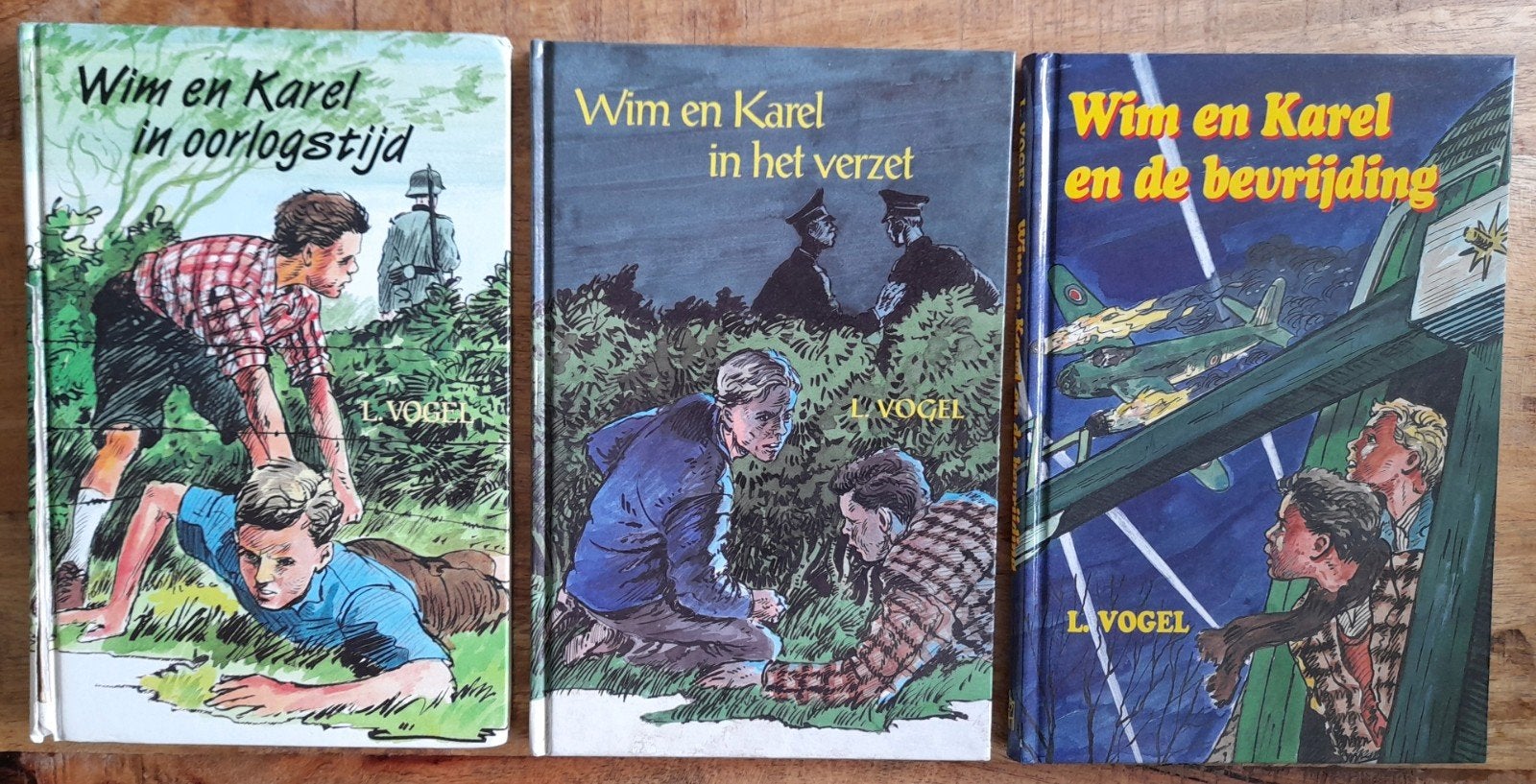 Wim en Karel serie van drie delen  - tweede wereldoorlog, Ophalen of Verzenden, L. Vogel