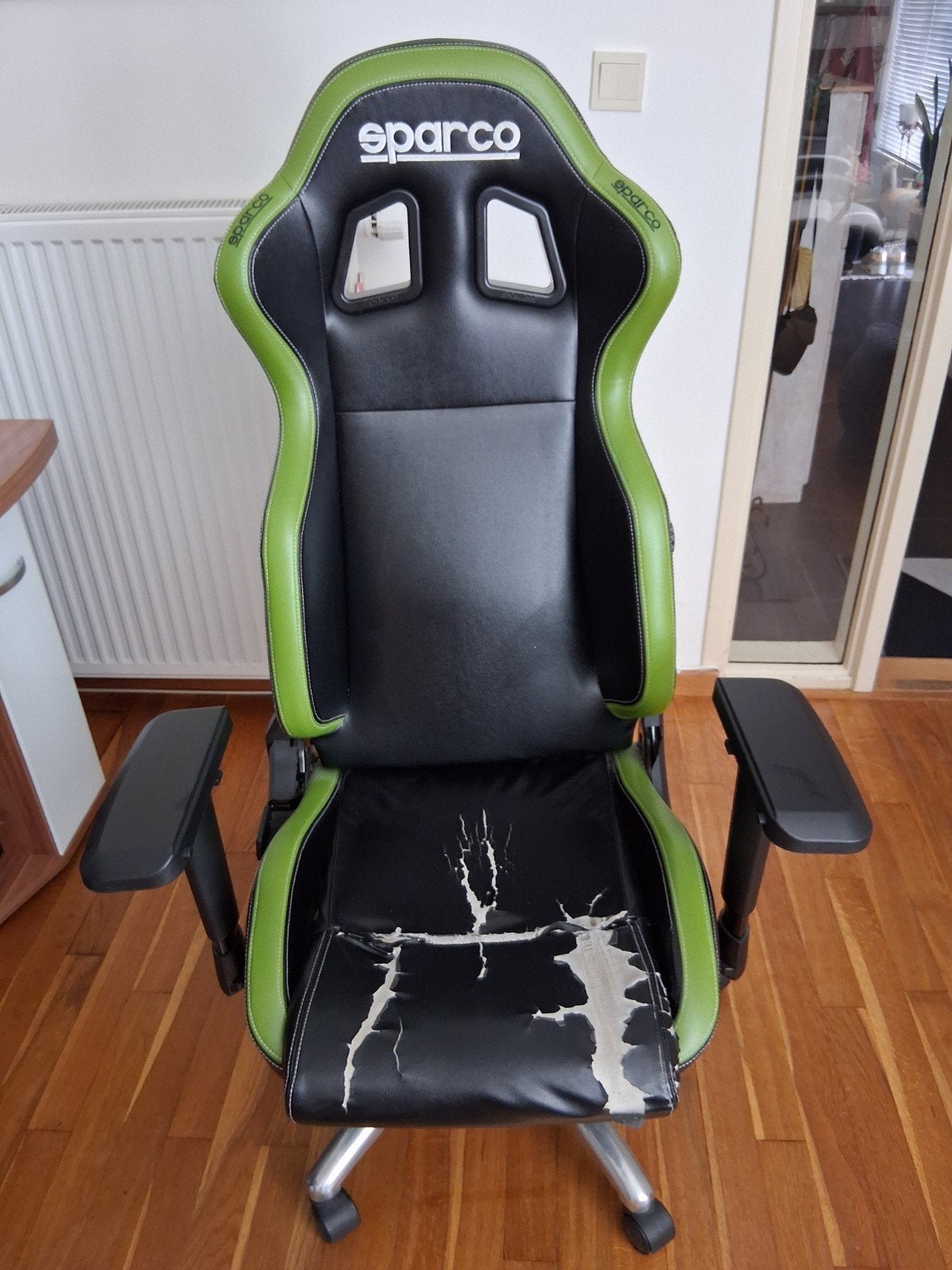 Sparco Gaming Bureaustoel - Zwart/Groen - Gebruikt, Ophalen, Gebruikt, Zwart, Gaming bureaustoel