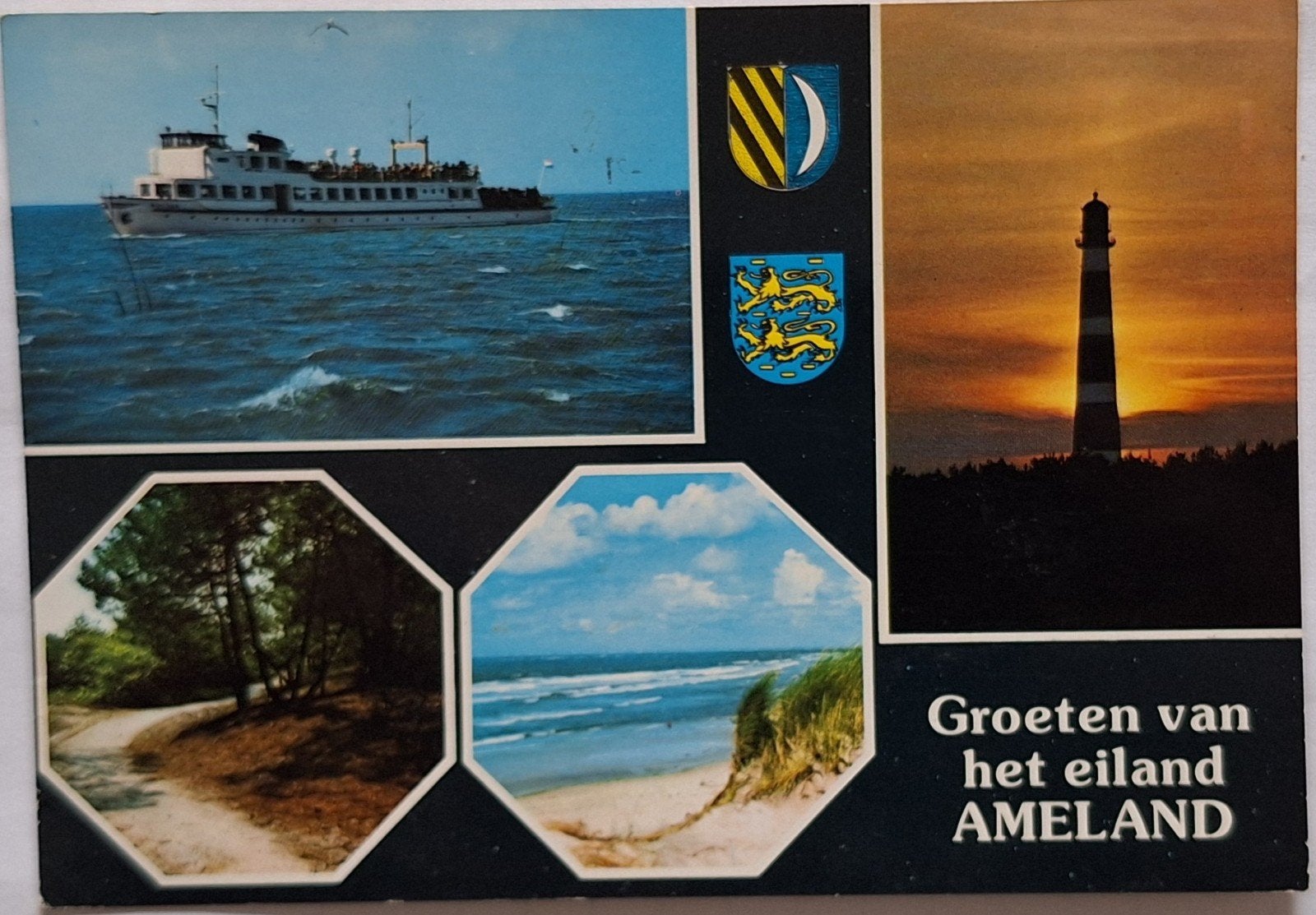 Ansichtkaart Ameland - Gelopen met postzegel (1980-heden), Ophalen of Verzenden, 1980 tot heden, Gelopen, Waddeneilanden