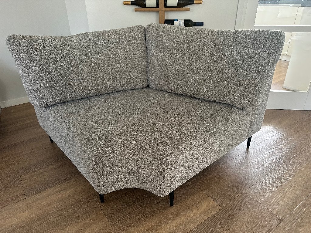 Loveseat fauteuil module element Sevn grijs boucle, Ophalen, 100 tot 125 cm, Tweepersoons, Zo goed als nieuw