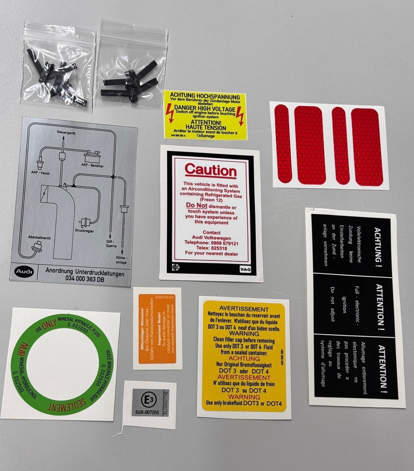 Audi Ur quattro 20 Klep RR vacuüm Slang Decal sticker set, Ophalen of Verzenden, L, L, L