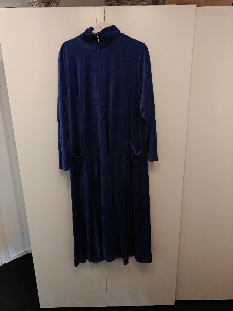 1. Cellbes fluwelen/velours huispak / lange vestjurk, Ophalen of Verzenden, Zo goed als nieuw, Blauw, Jurk