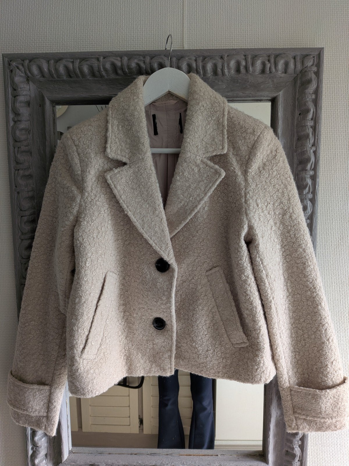 Crèmekleurig boucle jasje van Only, maat S, Only, Beige, Ophalen of Verzenden, Zo goed als nieuw