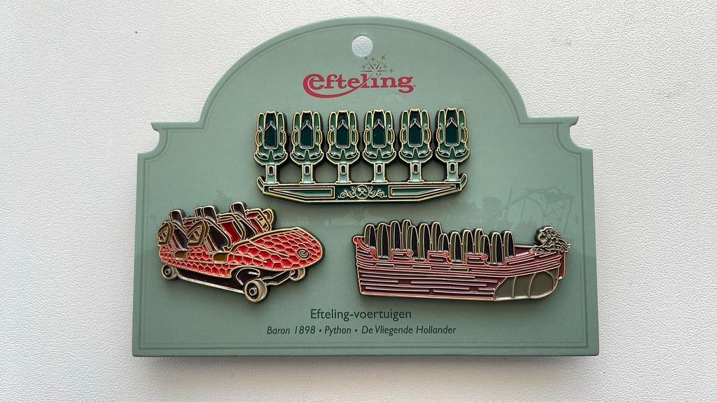 Efteling pin set Voeruigen op kaartje EPP 473/474/475, Verzamelen, Efteling, Ophalen of Verzenden, Nieuw, Button of Speldje