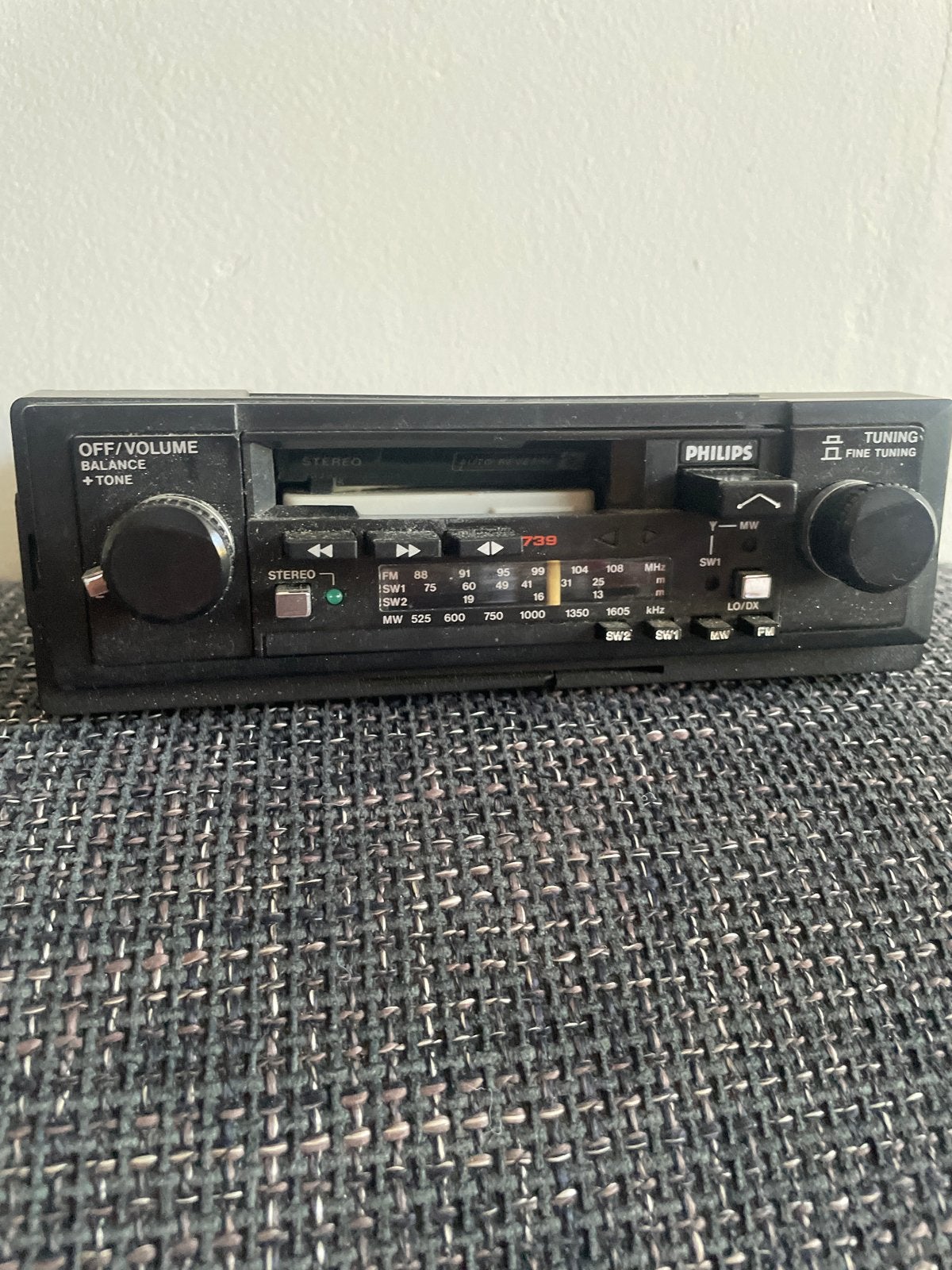 Vintage Philips Autoradio Cassette Speler (Type 90 AC739/43), Ophalen, Gebruikt