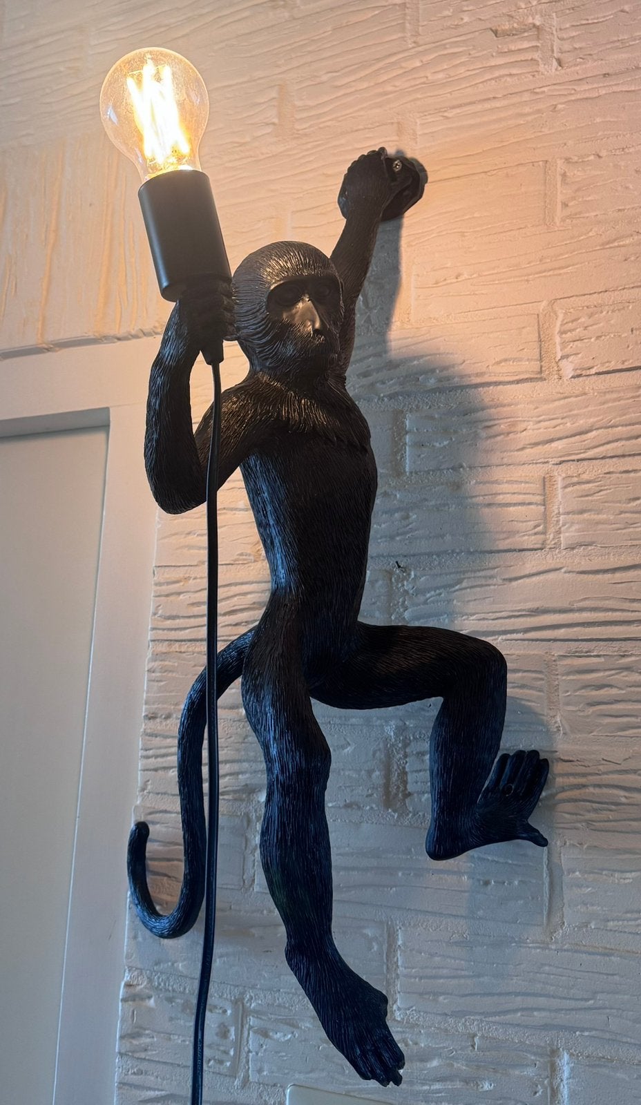 Superleuke aaplamp, als nieuw, Met schakelaar, Overige merken, Kunststof, Zwart