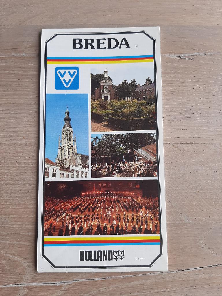 oude folder Breda, met plattegrondjes, 1983, VVV Breda, Boeken, Atlassen en Landkaarten, VVV, Verzenden, 1800 tot 2000, Nederland