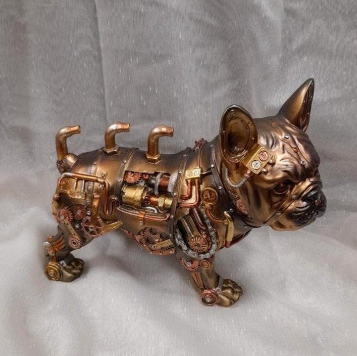Steampunk bull dog, Verzamelen, Beelden en Beeldjes, Zo goed als nieuw, Dier, Ophalen