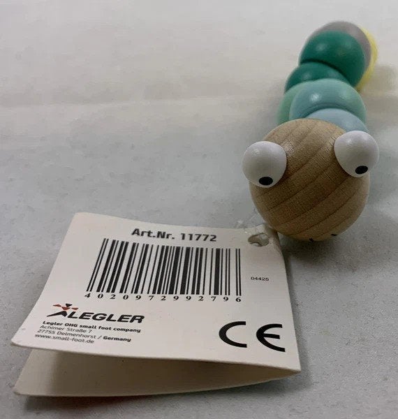 Small Foot motoriek speelgoed rups pastel hout, Coolsingel 104, 3011 AG Rotterdam, Netherlands, Verzenden, Zo goed als nieuw, Duw- of Trekspeelgoed