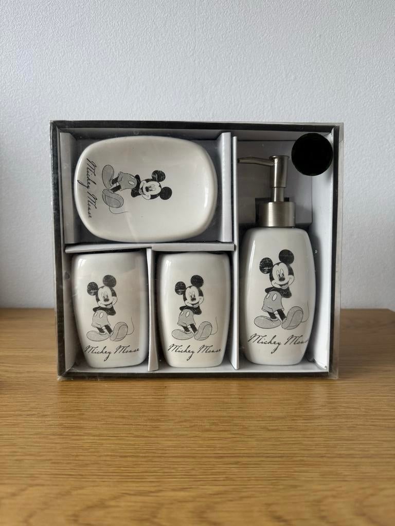 Mickey Mouse Badkamersetje, Huis en Inrichting, Badkamer | Badtextiel en Accessoires, Nieuw, Overige typen, Wit, Ophalen of Verzenden