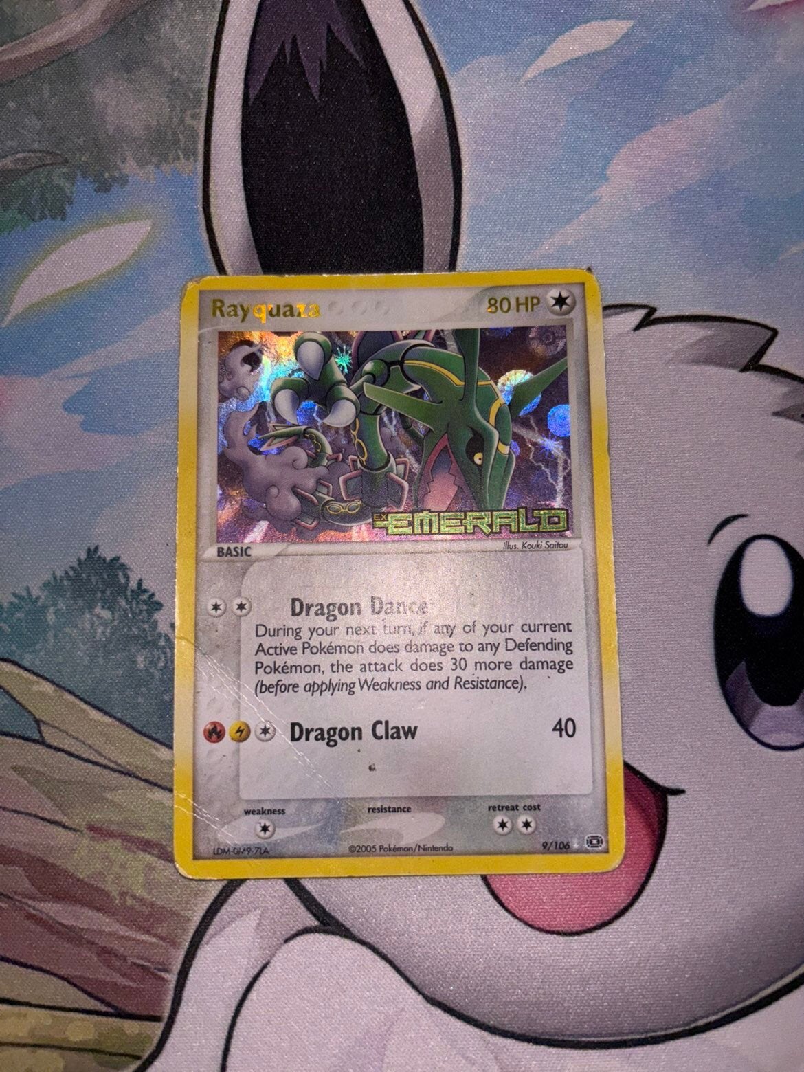 Rayquaza #9 Ex emerald Stamped Reverse Holo PSA 1 staat (PO), Ophalen of Verzenden, Zo goed als nieuw