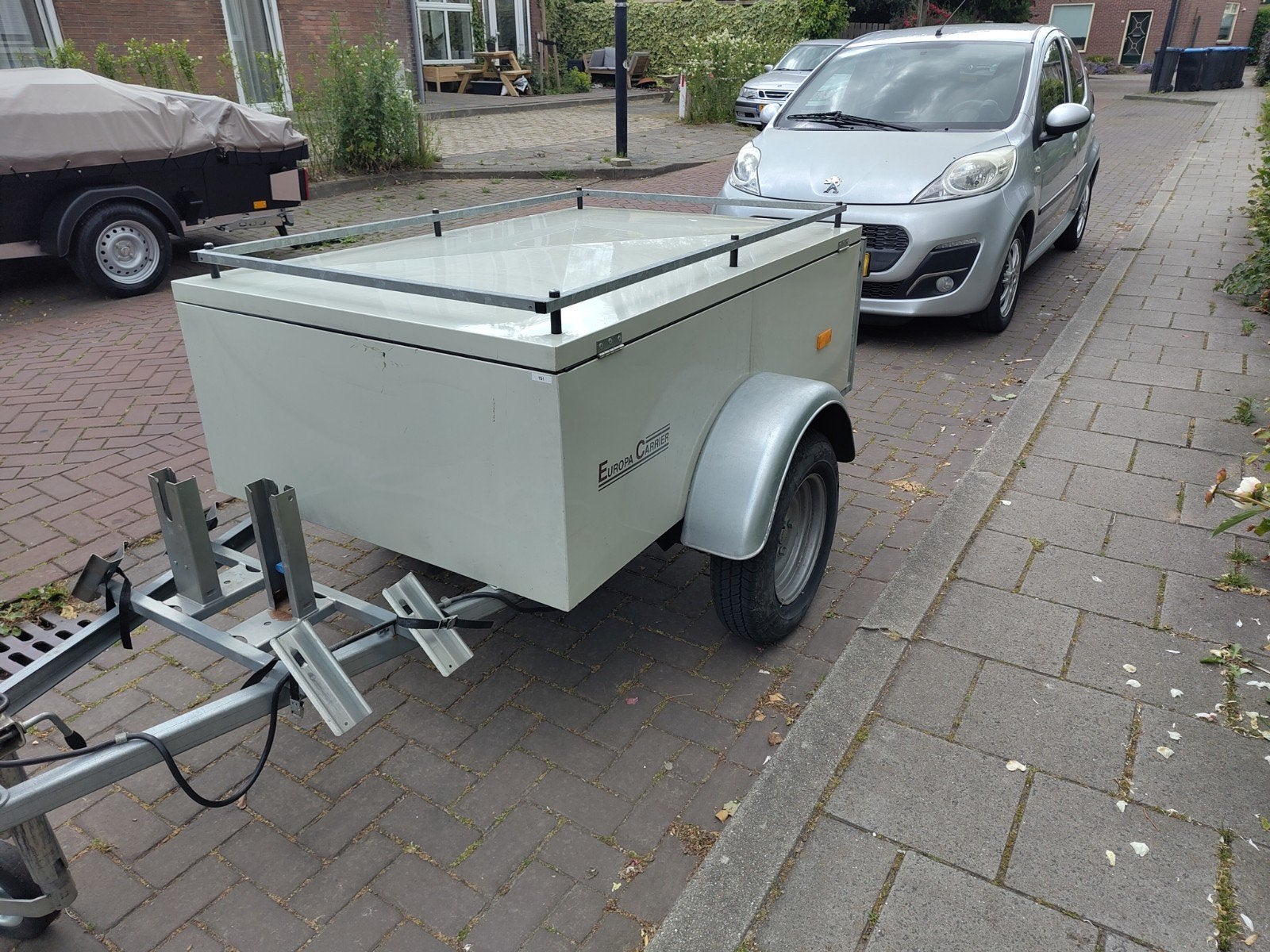 Europa Carrier aanhanger met fietsendrager,  in prima staat, Auto diversen, Aanhangers en Bagagewagens, Ophalen, Zo goed als nieuw