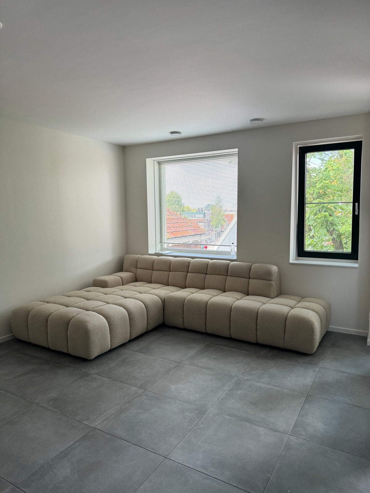 Loungebank Trentino 320x225 cm – beige/teddy, Ophalen, Gebruikt, Hoekbank, 300 cm of meer