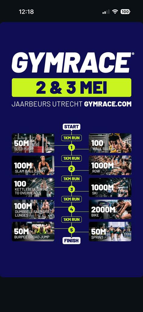 Gym race kaartjes te koop (Utrecht Women buddies 3 mei), Tickets en Kaartjes, Twee personen