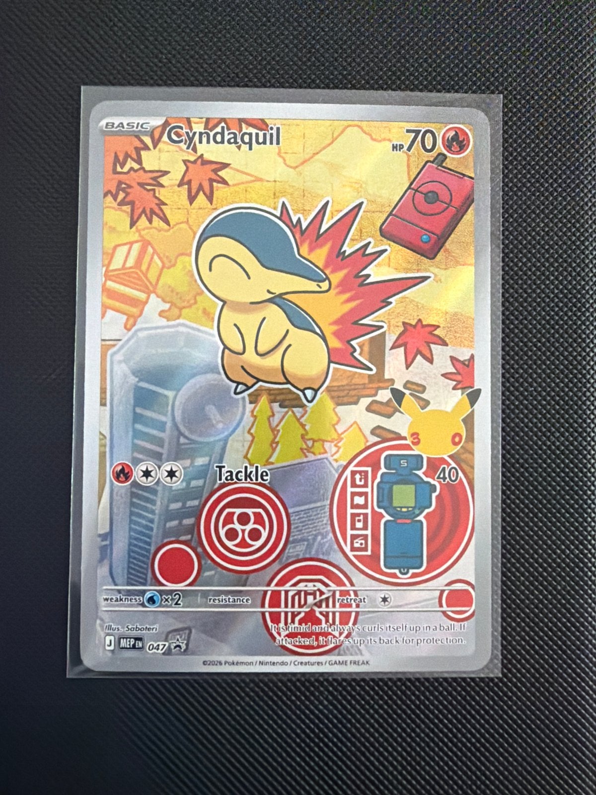 Cyndaquil Pokemon kaart - Nieuwstaat, Ophalen of Verzenden, Zo goed als nieuw, Losse kaart