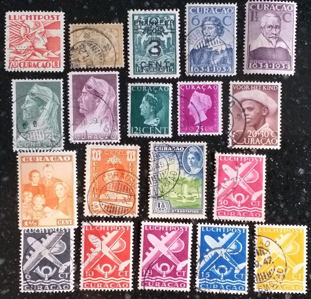POSTZEGELS CURACAO 1915-1947 GESTEMPELD, Verzenden, Gestempeld