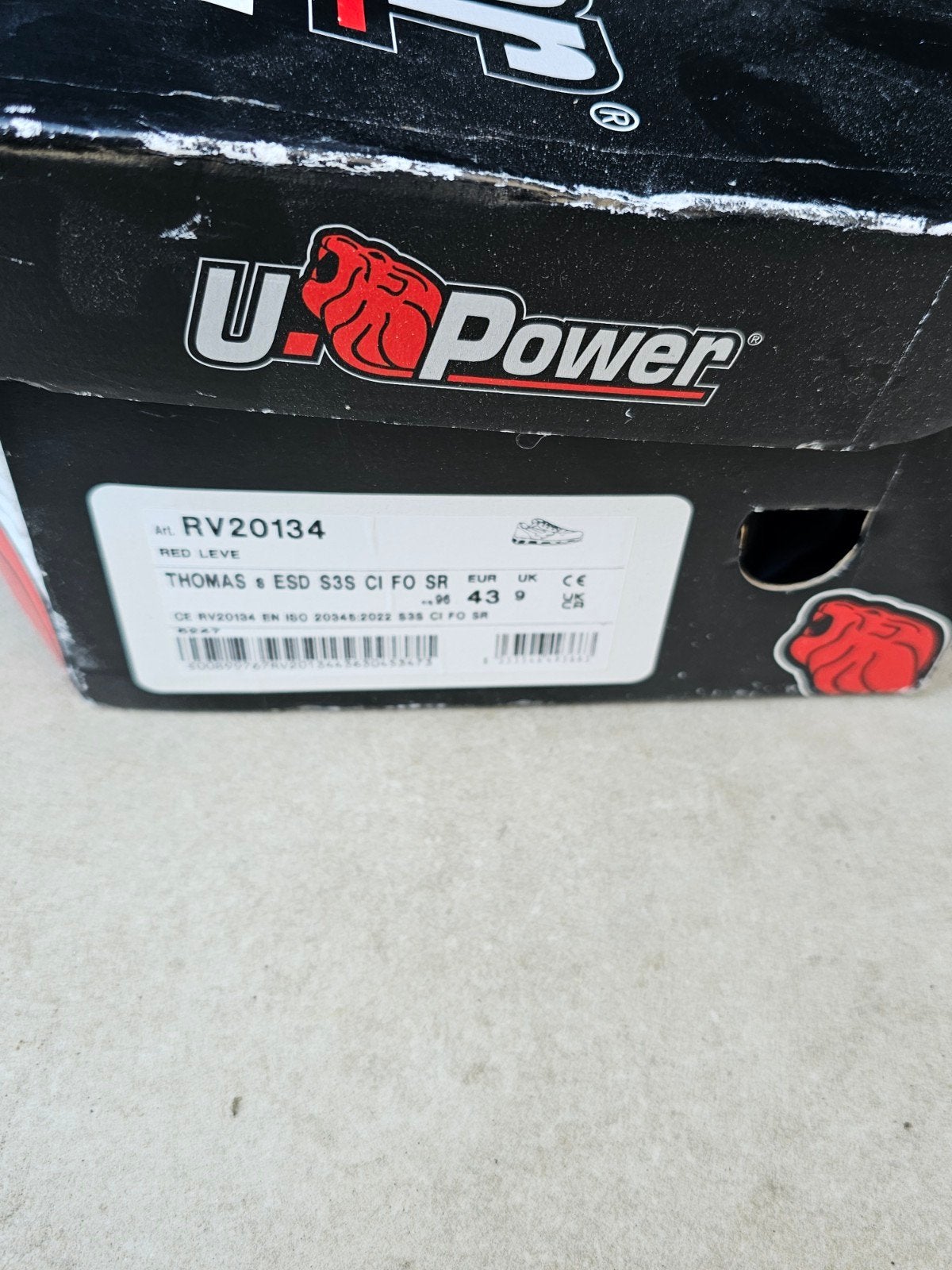 U-Power Werkschoenen Thomas S3S CI FO SR - Maat 43, Zwart, Nieuw, Ophalen of Verzenden, U-Power
