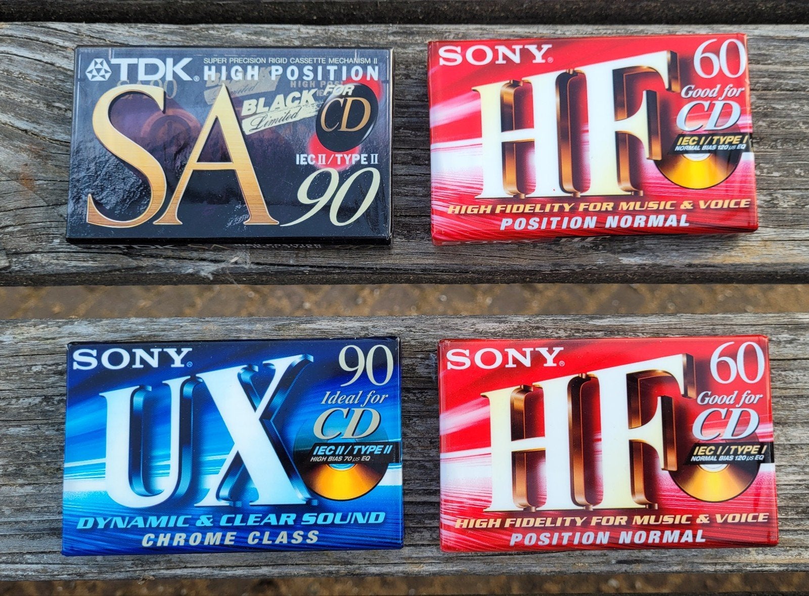 4x Vintage Cassettebandjes SONY / TDK - Nieuw in folie, Ophalen of Verzenden, Nieuw in verpakking, 2 t/m 25 bandjes, Onbespeeld