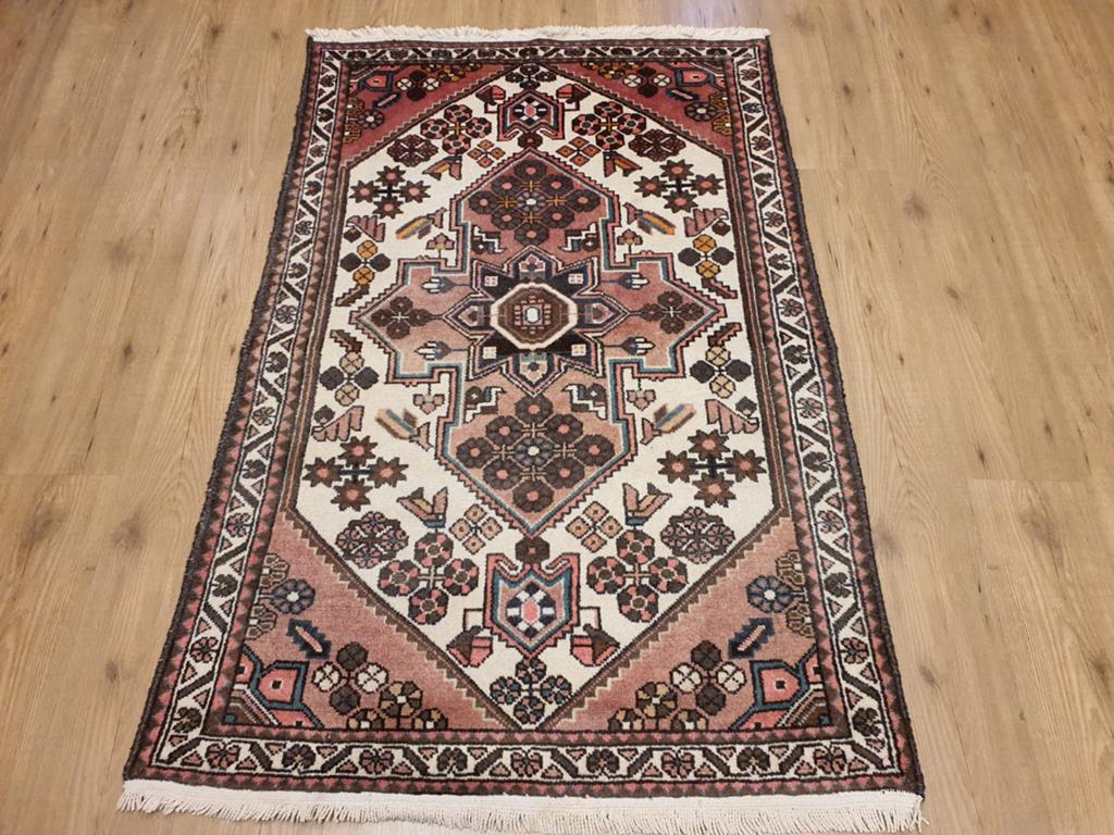 Vintage handgeknoopt perzisch tapijt hamadan 158x101, Info@SlatsAntiek.nl, Gebruikt, 100 tot 150 cm, Vof Slats Antiek