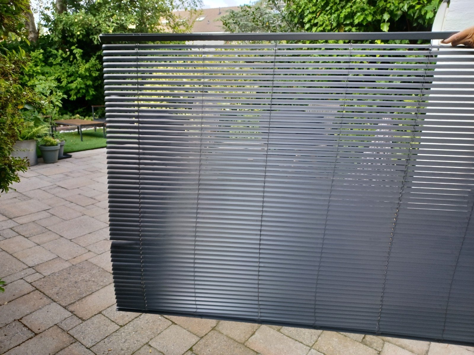 Grijze jaloezieën, 200 x150 cm, 2 stuks, Ophalen, Jaloezie, 200 cm, Gebruikt