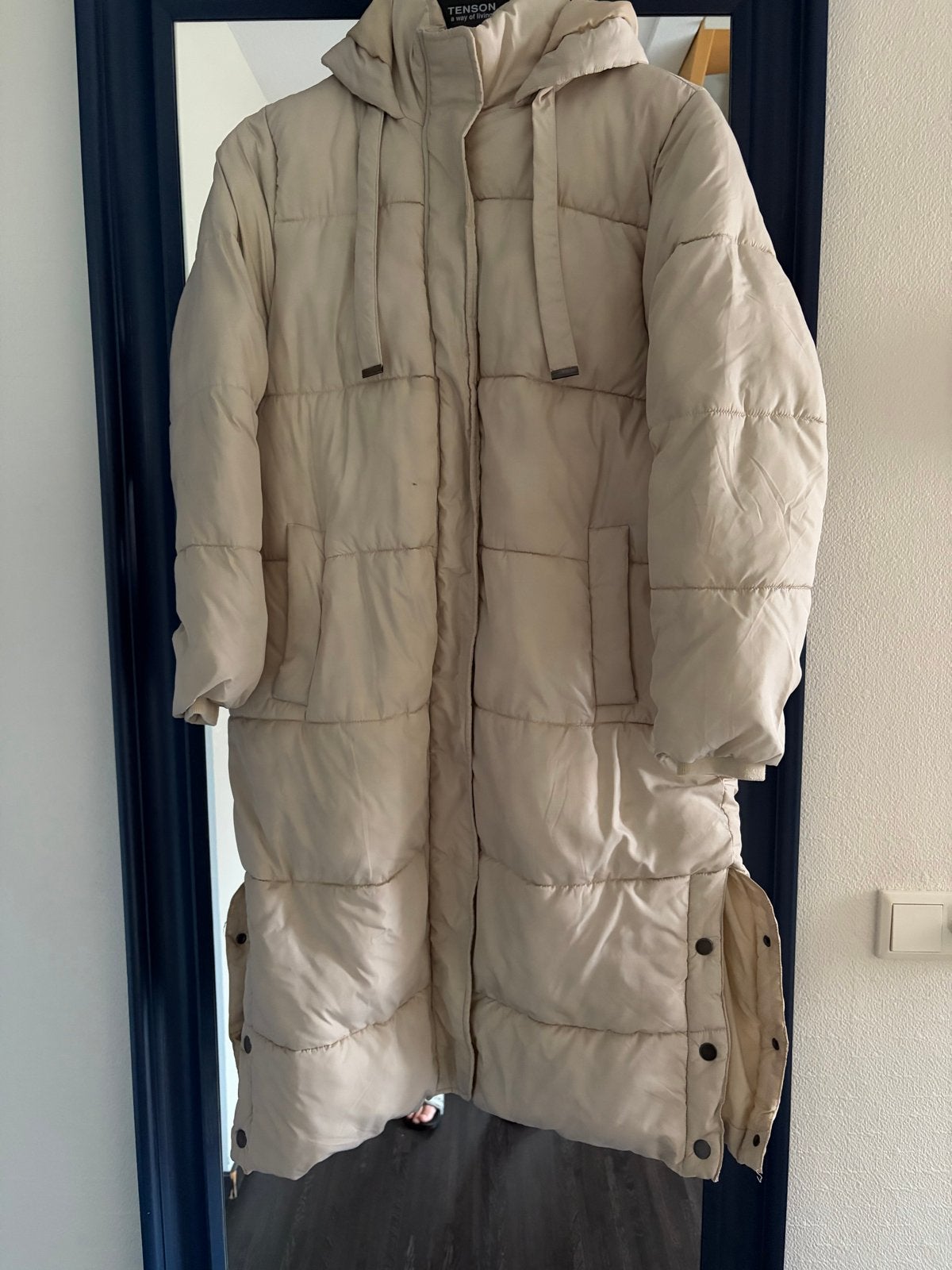 Lange beige winterjas van Zeeman, maat 40, Ophalen of Verzenden, Gedragen, Maat 38/40 (M), Beige