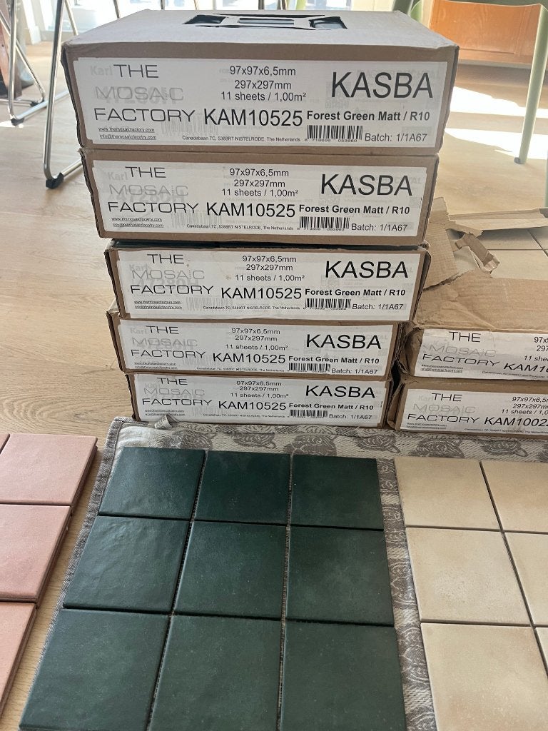 Kasba Forest Green Matt wand- en vloertegels - 5m², Doe-het-zelf en Verbouw, Ophalen, Keramiek, Nieuw, Minder dan 20 cm