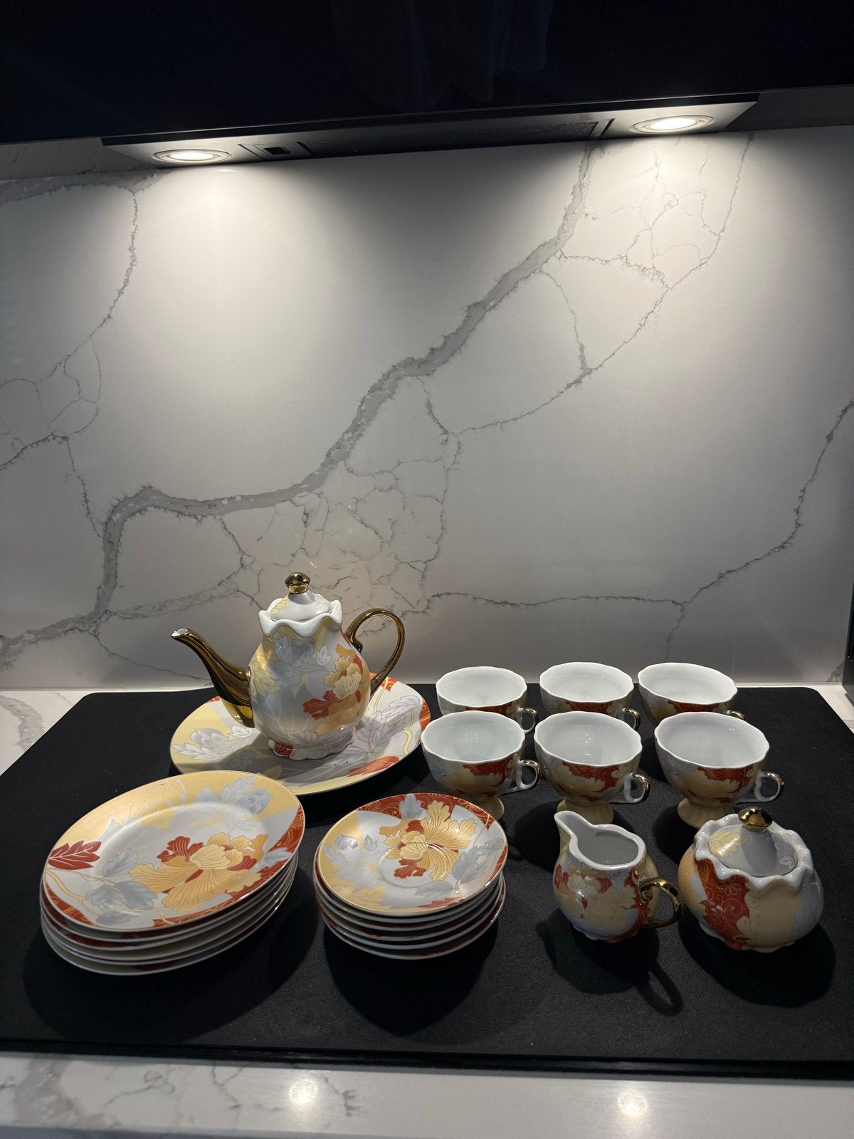 Yamasen Fine Porcelain Hand Made theeservies 24k goud, Ophalen, Aziatisch, Overige merken, Zo goed als nieuw