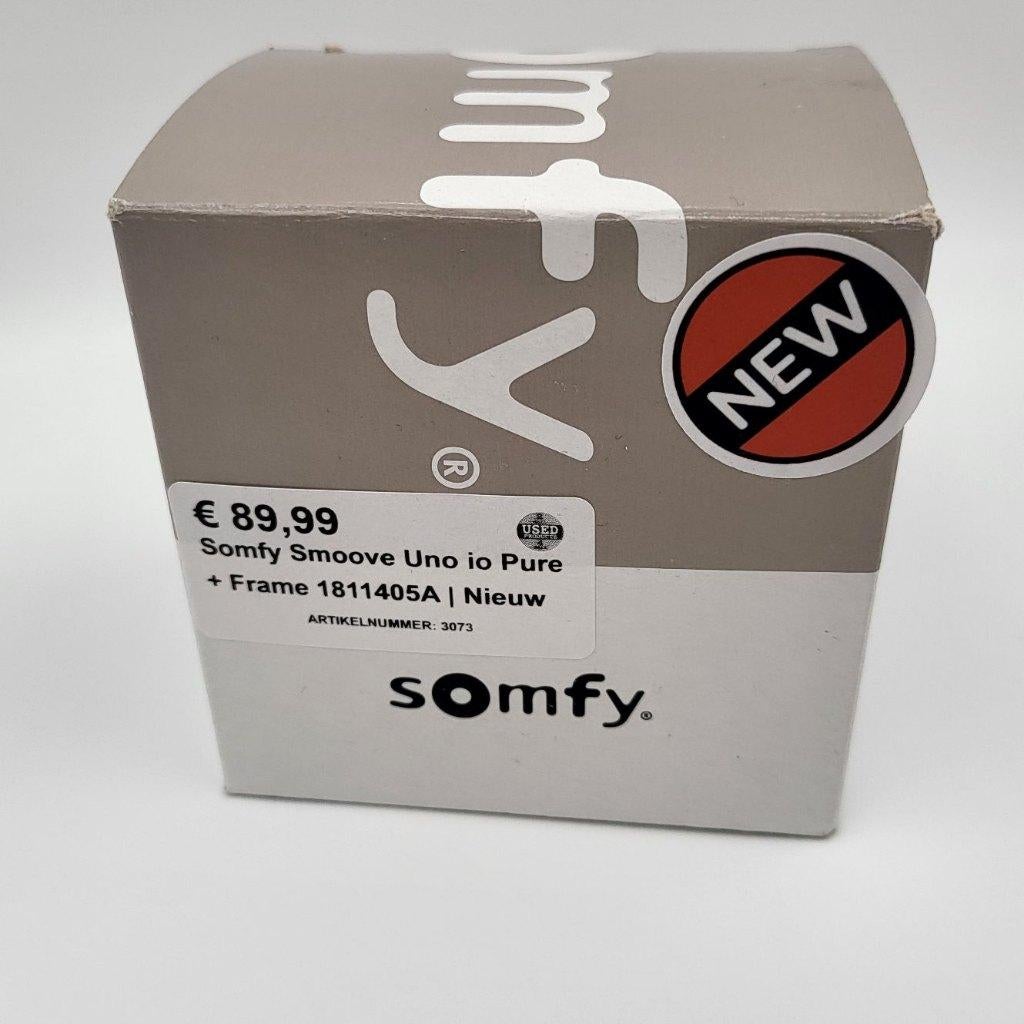 Somfy Smoove Uno io Pure + Frame 1811405A | Nieuw, Doe-het-zelf en Verbouw, Rolluiken, Minder dan 100 cm, Wit, Nieuw, Ophalen of Verzenden