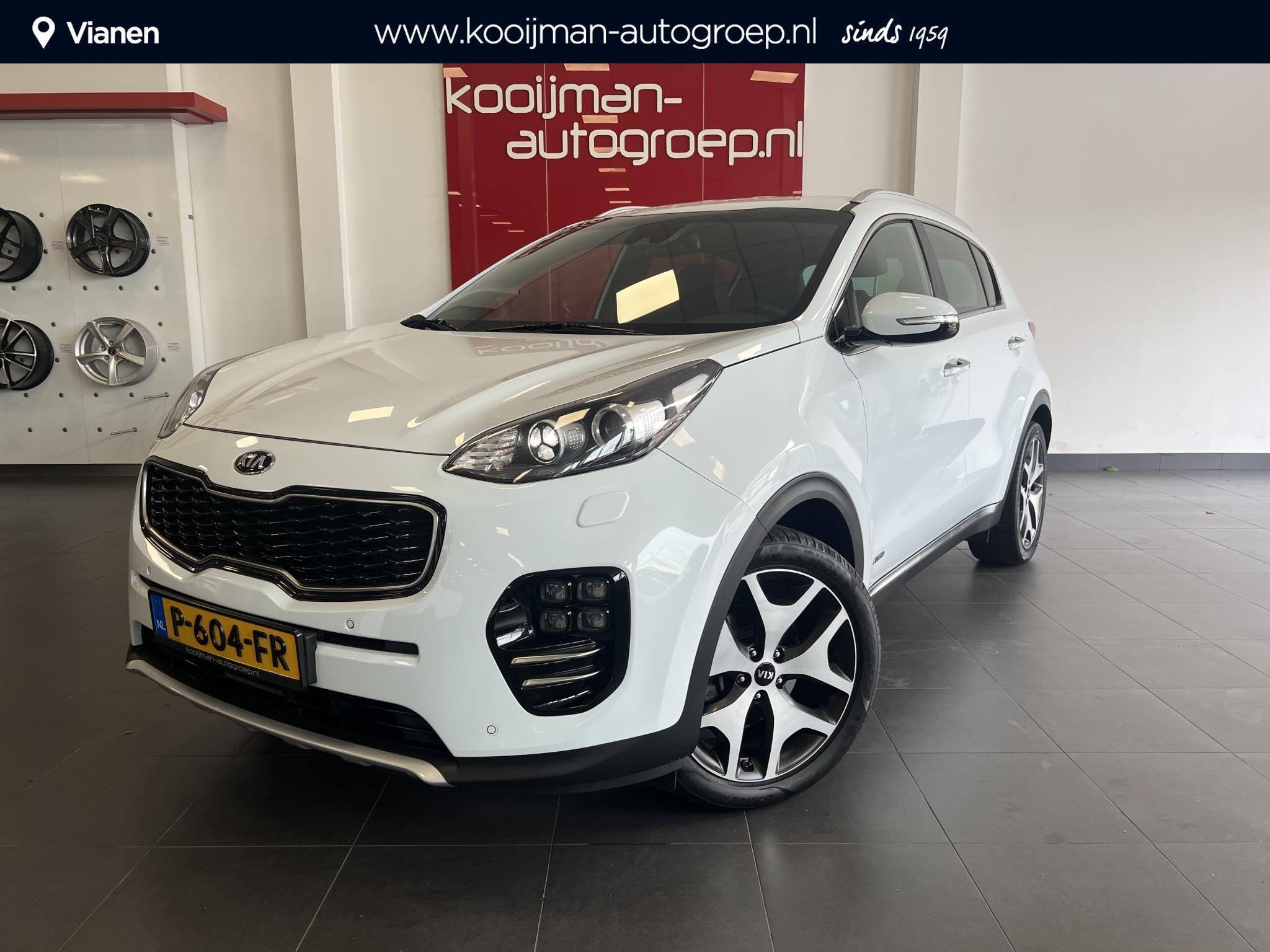 Kia Sportage 1.6 T-GDI 4WD GT-Line AUTOMAAT, Stoel+ Stuurver, Auto's, Kia, Gebruikt, 4 cilinders, Wit, Leder