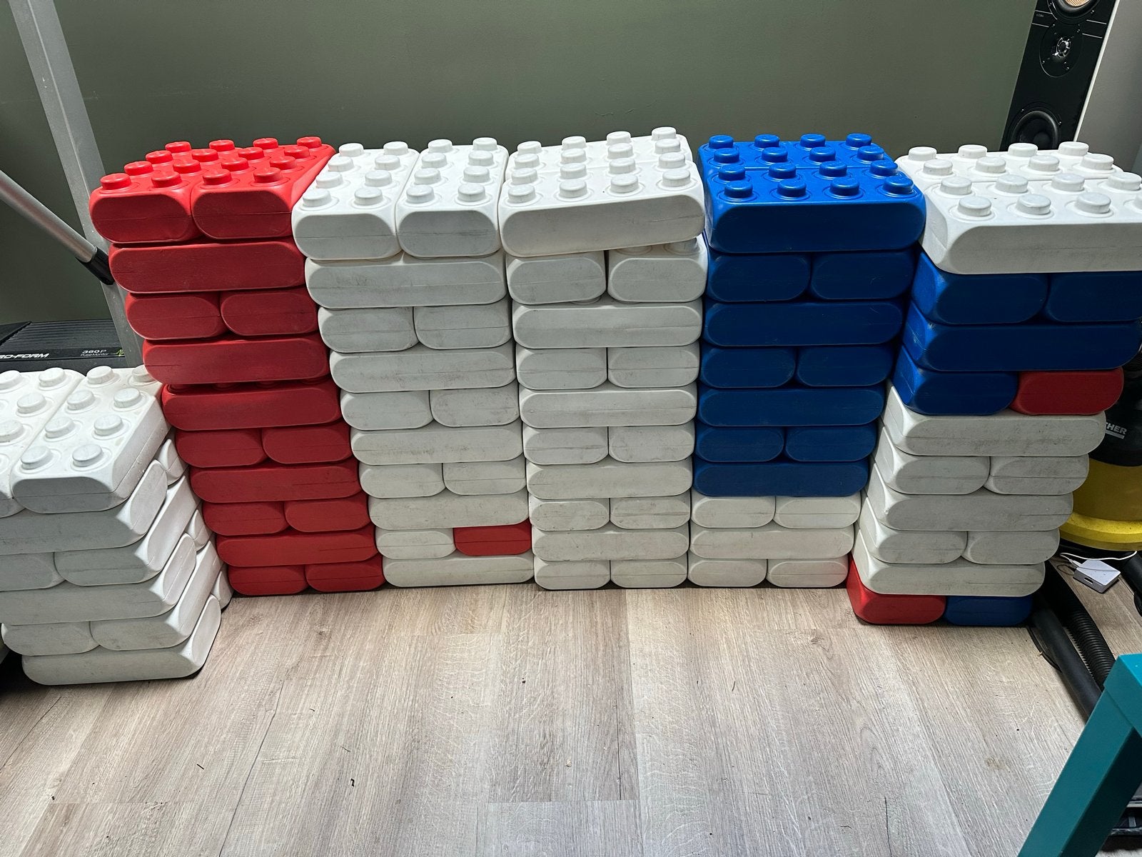 112 Esda Bouwblokken - Wit, Blauw, Rood (Gebruikt), Ophalen, Gebruikt, Overige merken