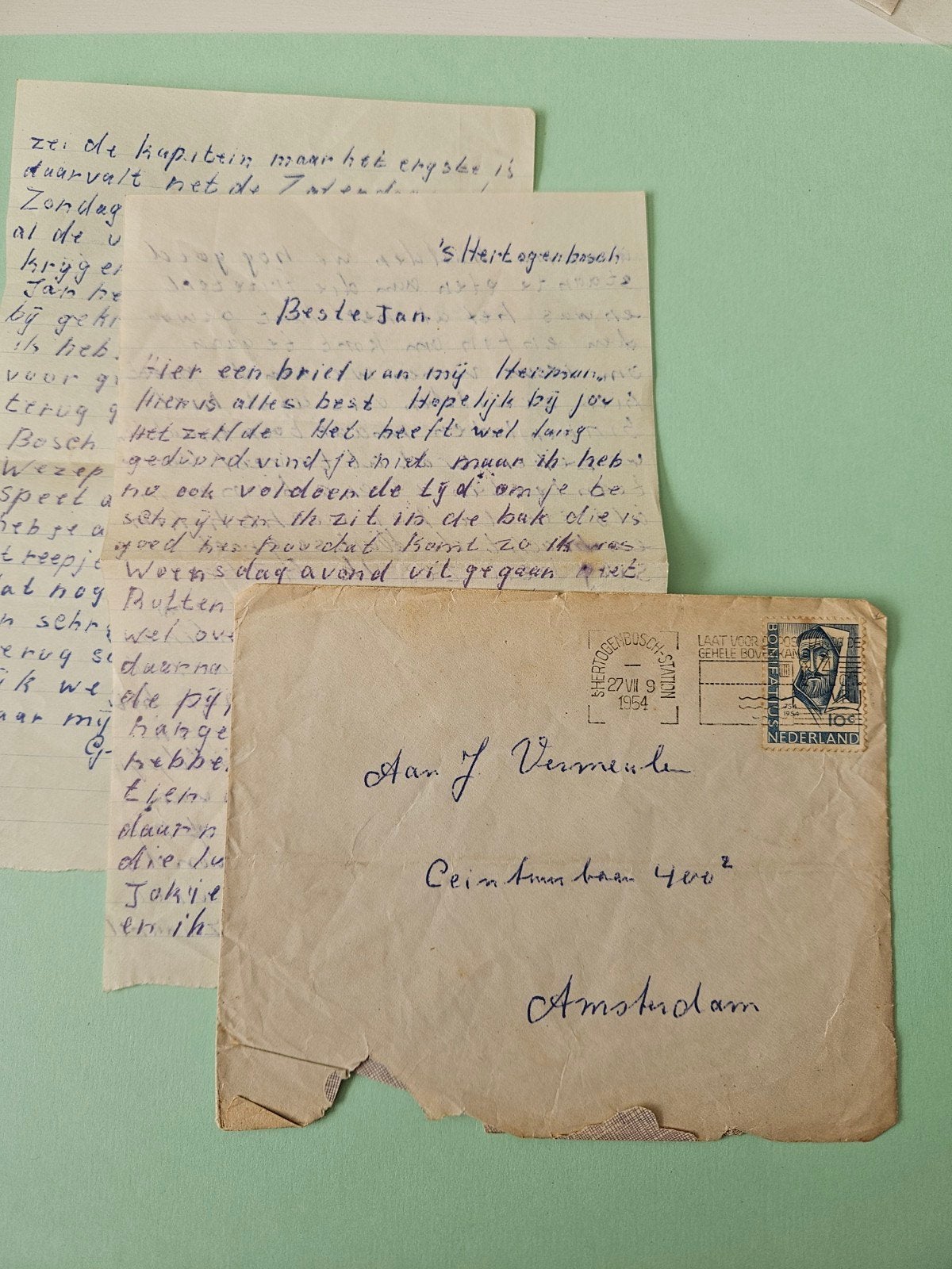 84) brief 1954, Ophalen of Verzenden, Brief