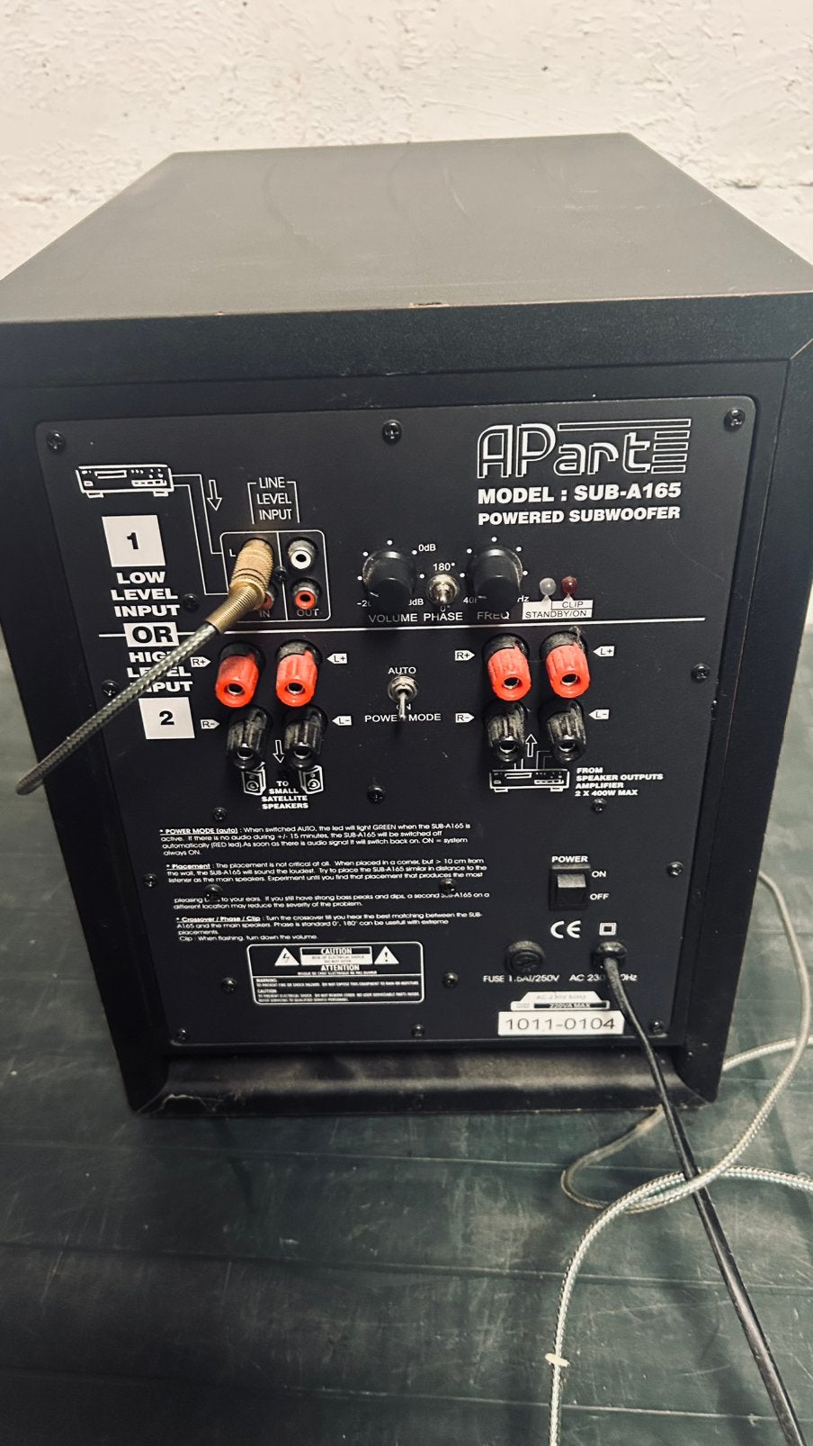 ApArt (BiArt) sub A-165, Ophalen of Verzenden, Zo goed als nieuw, Subwoofer, Overige merken