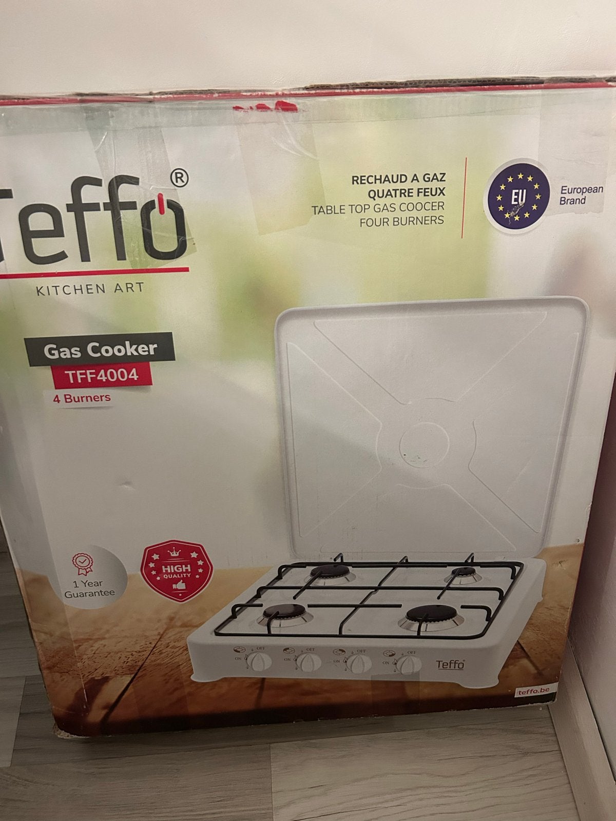 Teffo TFF4004 Gasfornuis - 4 branders - Nieuw in doos, Ophalen, Nieuw, 4 kookzones, Gas