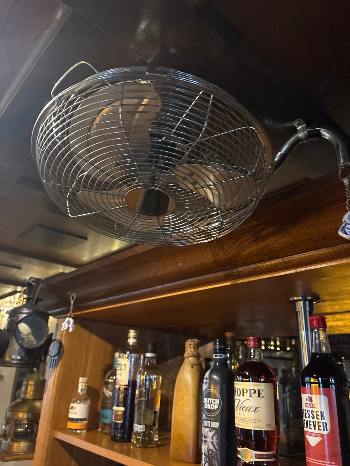 Vintage metalen ventilator - Plafond/wandmontage, Ophalen, Gebruikt, Plafondventilator