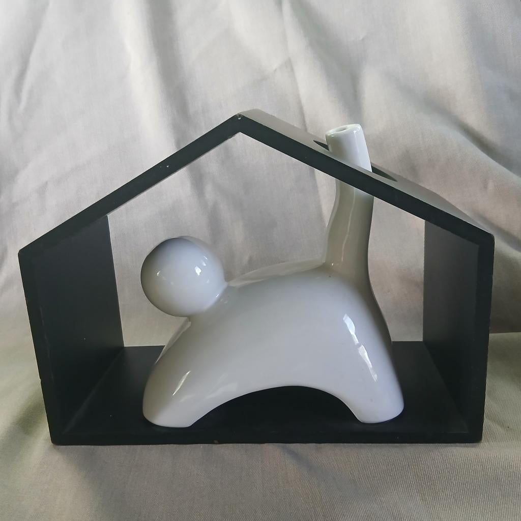 Moderne Design solaflor, kat poes in huisje, Antiek en Kunst, Ophalen of Verzenden