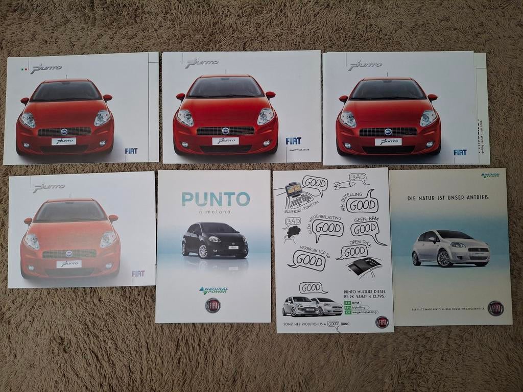 Lot autofolders Fiat Punto 4e generatie, Boeken, Auto's | Folders en Tijdschriften, Verzenden, Gelezen, Overige merken