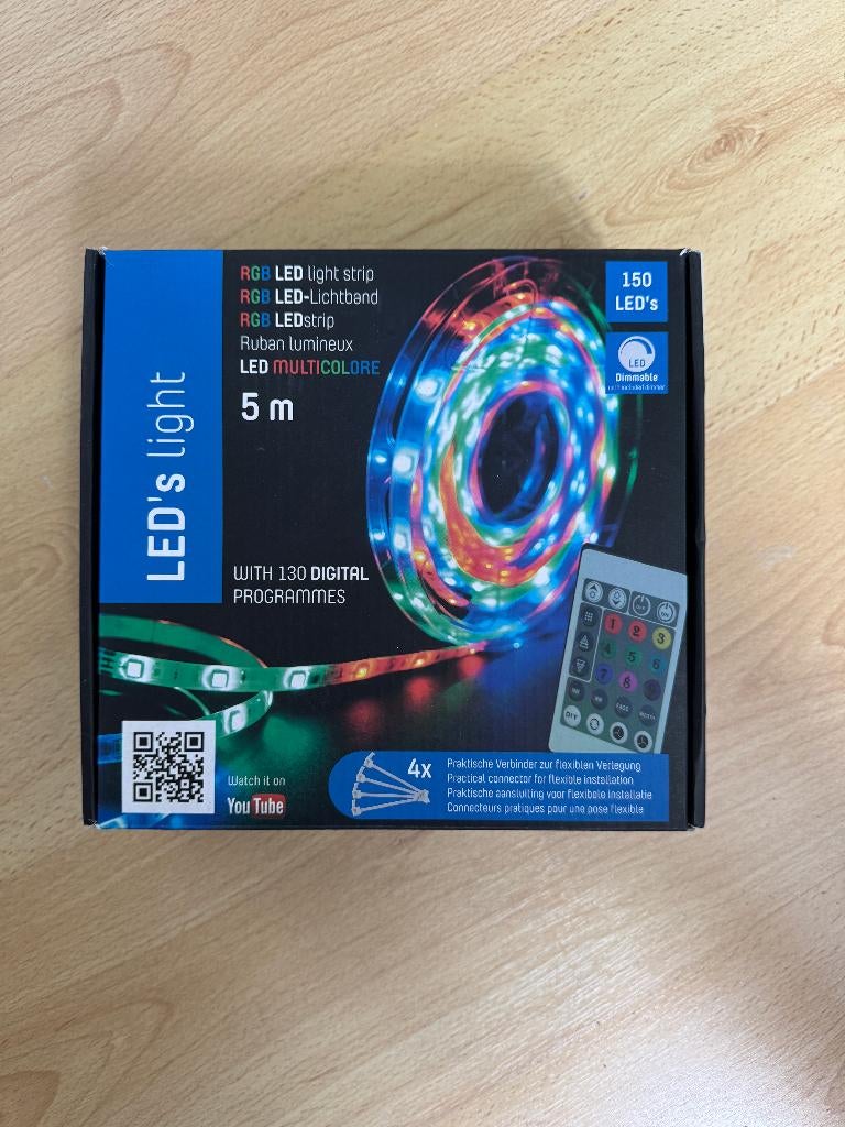 Dimbare Led RGB multicolor lichtslang + afstandsbediening 5m, Ophalen of Verzenden, Licht