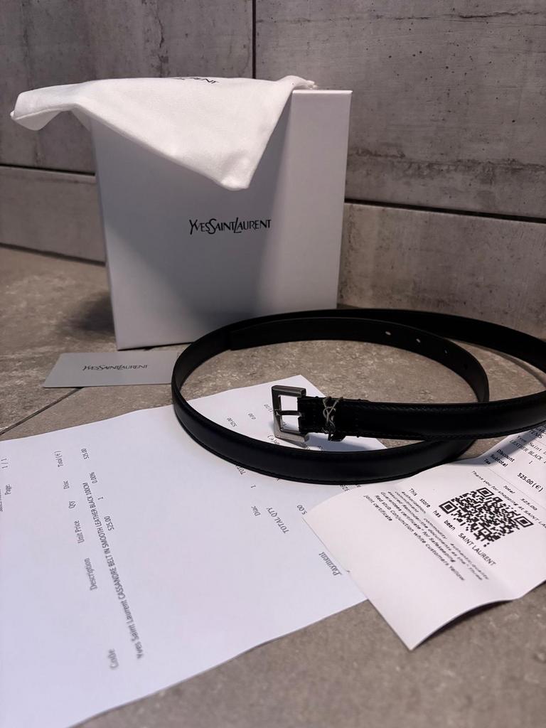 Yves saint laurent Riem, Minder dan 3 cm, 100 cm of meer, Verzenden, Zwart