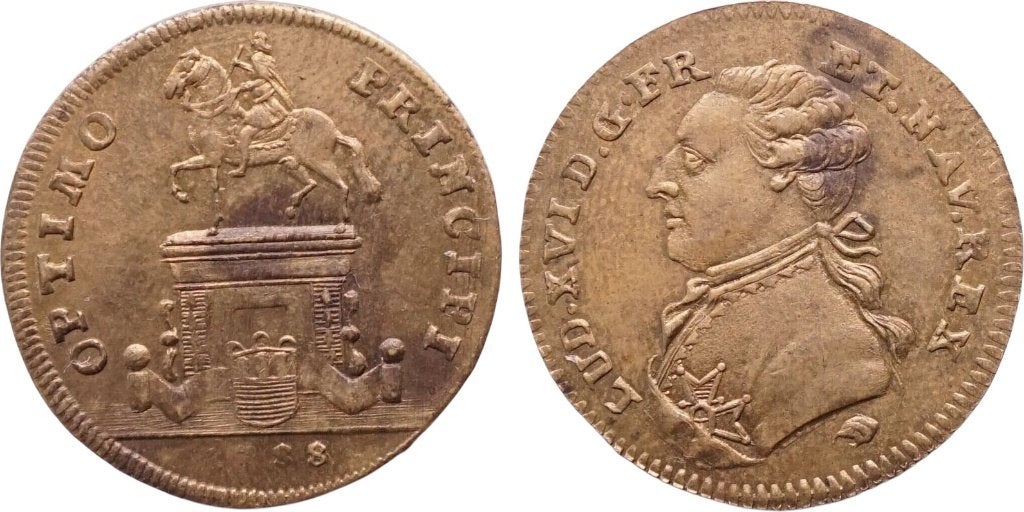 Jeton 1788, Frankrijk, Lodewijk XVI, Verzenden, Frankrijk, Losse munt