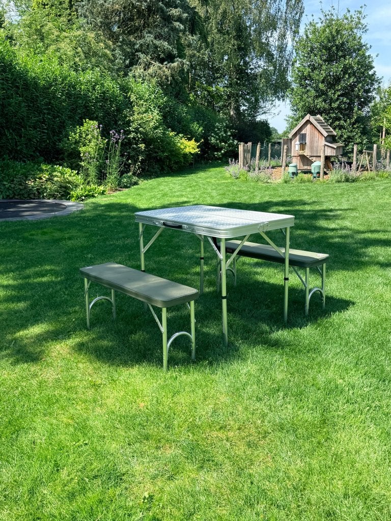 Coleman Campingtafel met 2 bankjes - Opvouwbaar picknickset, Ophalen, Gebruikt, Campingtafel